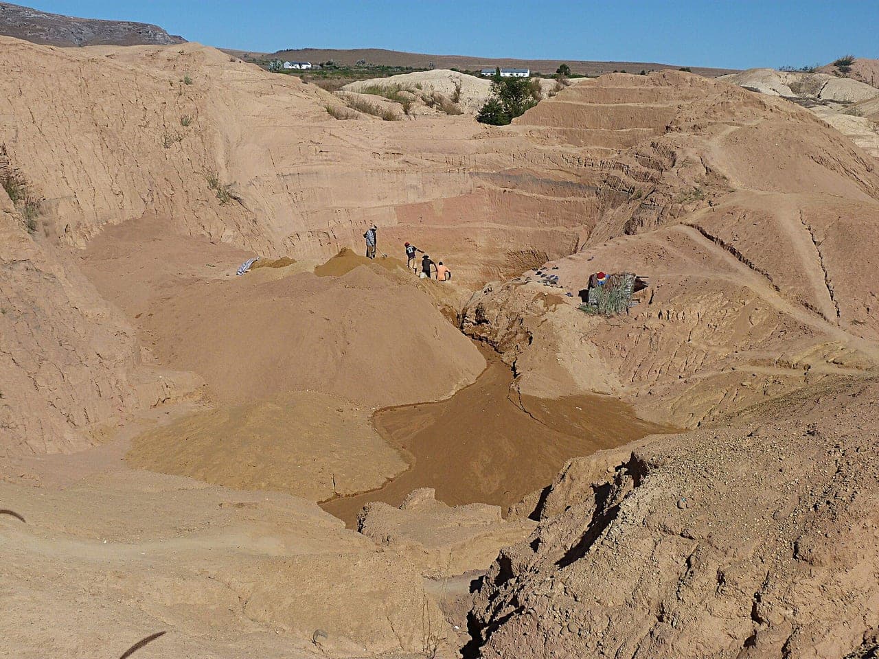 Open-cut sapphire diggings at Ilakaka, Madagascar