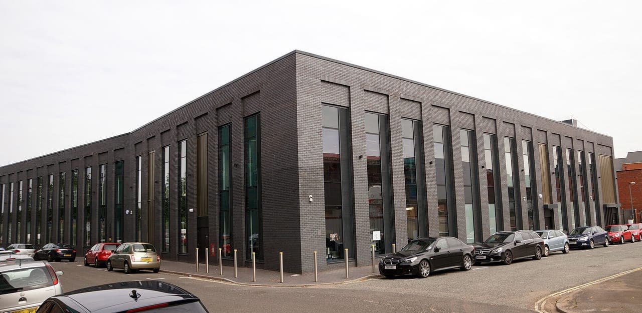 The Birmingham Assay Office building (its 2015 home at 1 Moreton Street), exterior with signage/Anchor branding