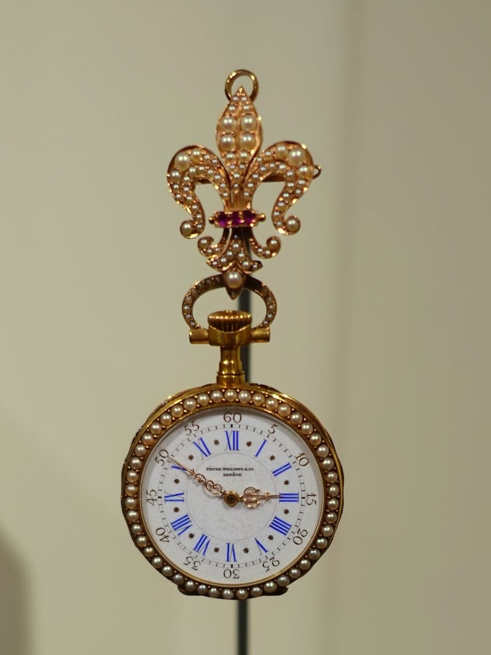 Antique Patek Philippe pearl-set fleur-de-lis pendant watch (Patek Philippe Museum, Geneva)
