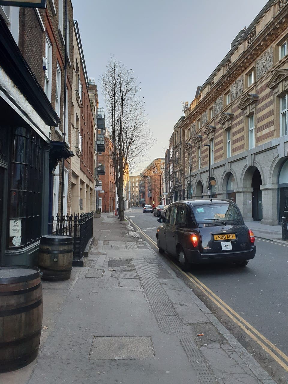 Clerkenwell streetscape — the older craft/jewellery quarter the Hatton Garden trade grew out of