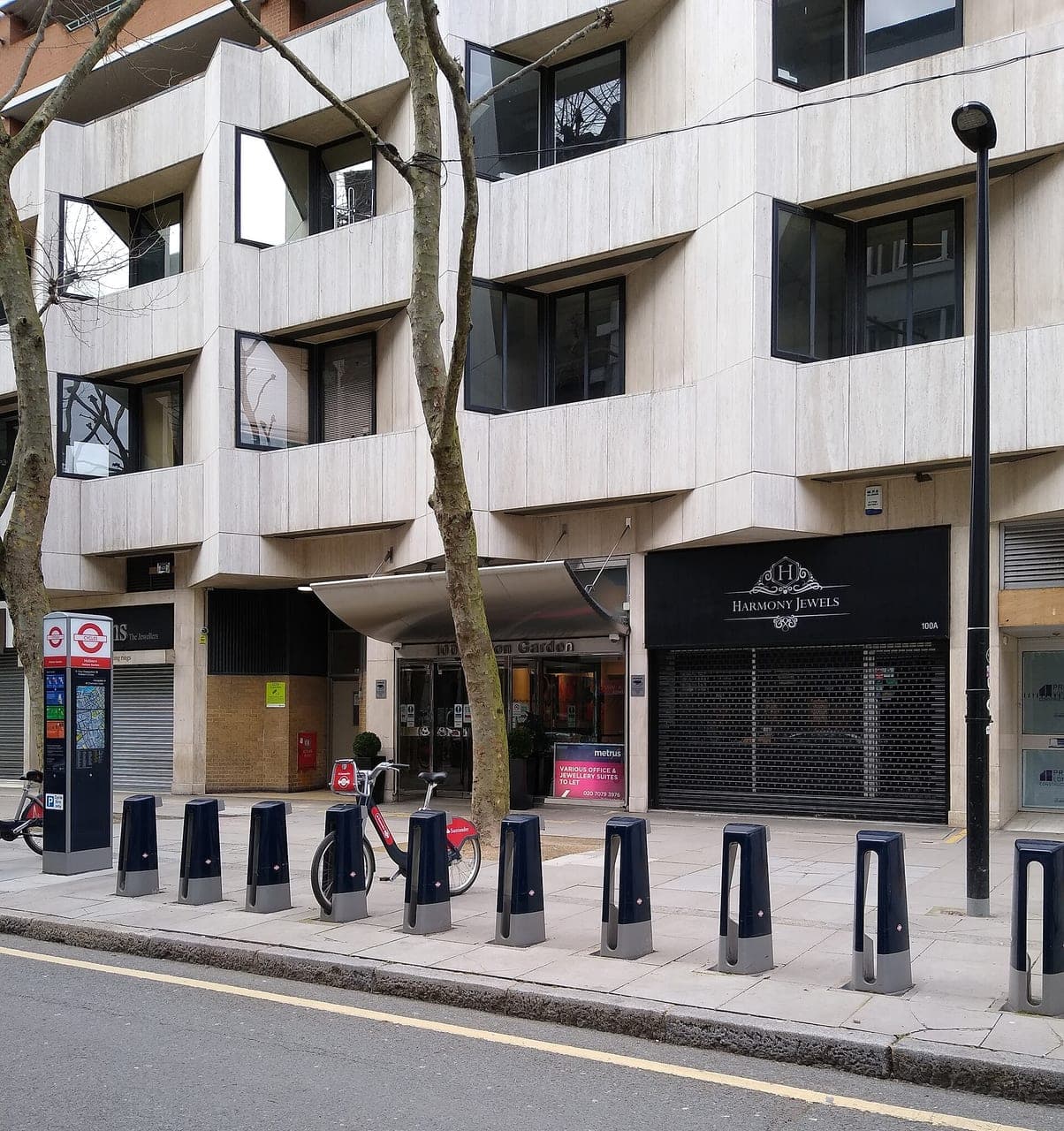 The London Diamond Bourse building at 100 Hatton Garden — the UK's foremost diamond trading floor