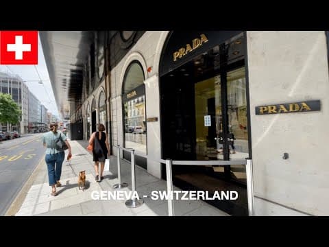 Geneva Rue du Rhône Luxury Shopping Street in Switzerland, Summer [4K HDR]