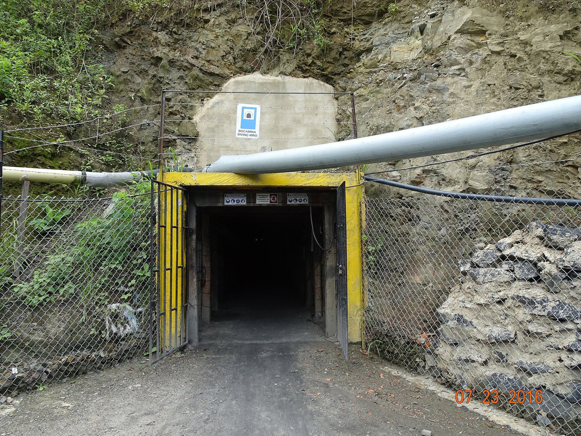 Mine portal at the La Pita emerald mine, Boyacá, Colombia — the same Muzo Formation emerald belt as the historic Muzo and Chivor mines